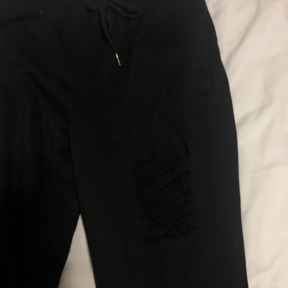 Black Ripped Joggers - Picture 2 of 3